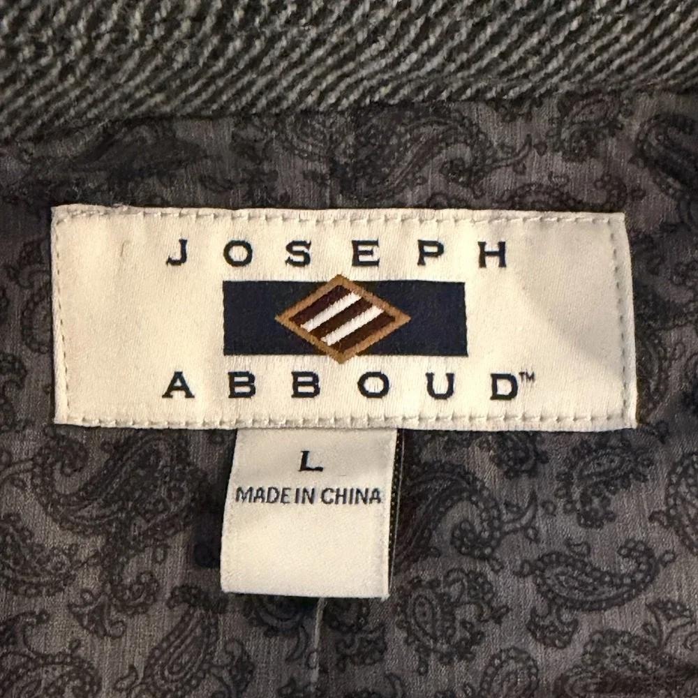Joseph Abboud Wool Blend Blazer Jacket Mens L Diagonal Striped 4 Button GUC